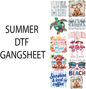 Summer DTF Gangsheet for Shirt Making - Perfect for Customization and Designing