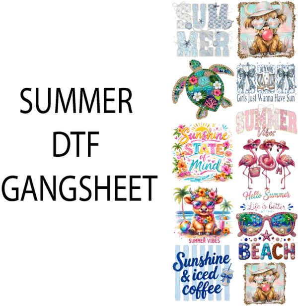 Summer DTF Gangsheet for Shirt Making - Perfect for Customization and Designing