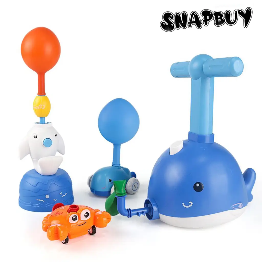 Children's balloon powered car, balloon racing children's science toys, balloon dolphin launcher and powered car toy set