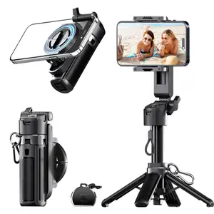 Four-In-One Magnetic Selfie Stick Tripod with Bluetooth-compatible Remote, 360 Rotation, Portable, Anti-Shake, Wireless Control, Ideal for Vlogging