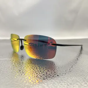 Men's Rimless Polarized Sunglasses - HD Mirror Lens, 100% UV Protection, Flexible Unbreakable Frame, Ideal for Driving, Fishing, Outdoor Sports & Everyday Wear