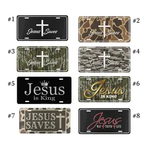 Christian Jesus Saves License Plate, Faith Based 12x6 Aluminum Vanity Tag, Religious Car Decor Gift for Truck SUV