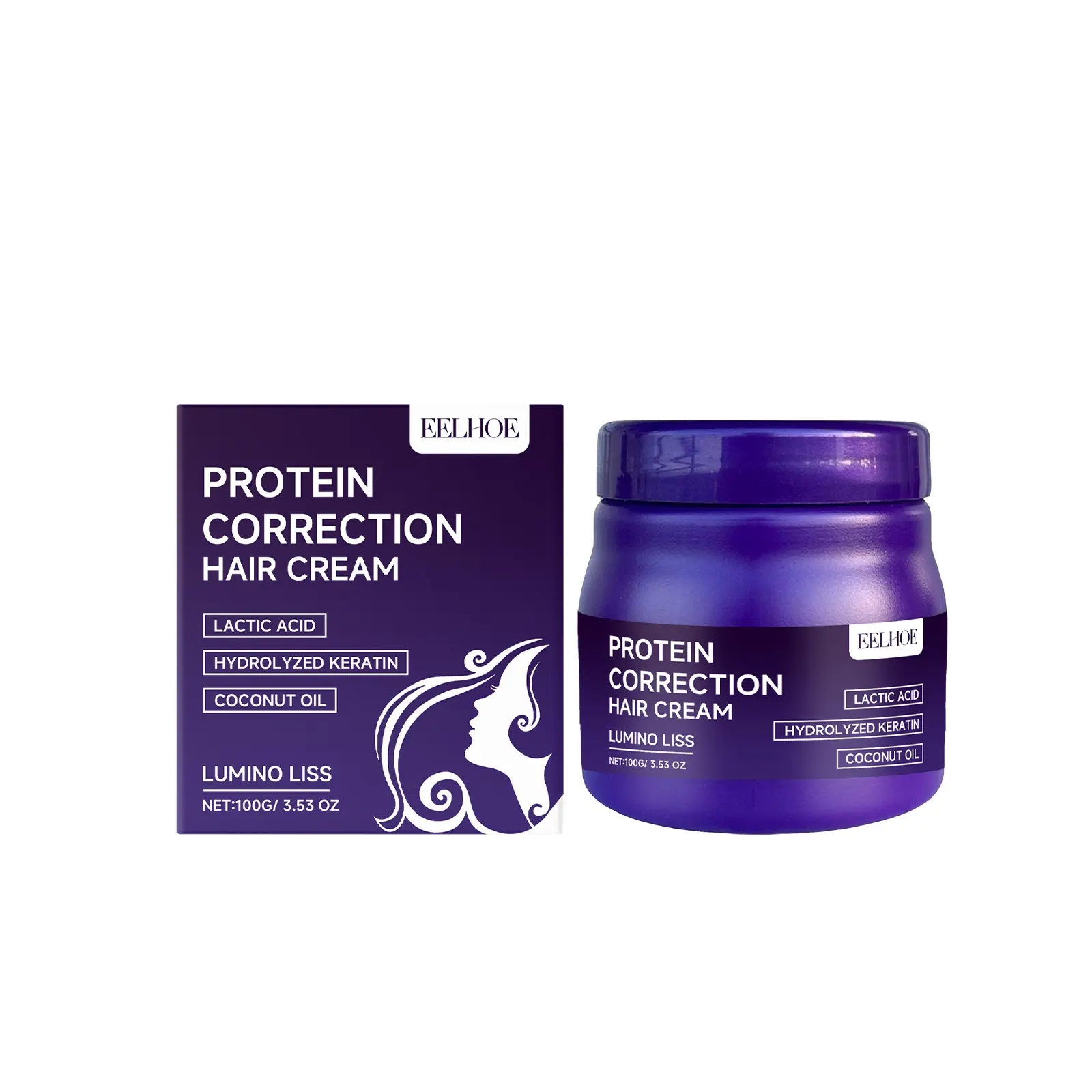 EELHOE Protein Hair Straightening Cream, Moisturizing, Nourishing, Anti-Dryness, Soft And Smooth Hair Maintenance And Repair Hair Without Stretching And Straightening Hair