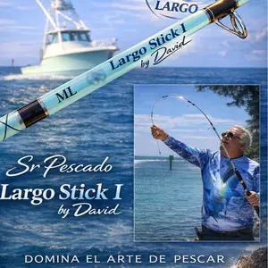 Largo Stick I Spinning Fishing Rod 7ft 1 Piece 7 Guides Medium Light Fiberglass Saltwater Fishing Durable Portable Strong