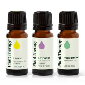 Plant Therapy Lemon, Lavender and Peppermint Essential Oil Set 10 mL (1/3 oz) 100% Pure, Undiluted, Therapeutic Grade