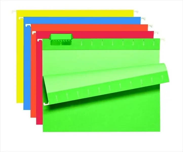 School Smart 085107 Mediumweight 0.22 Cut Colored Hanging Letter Size File Folder with 5-Tab Position, Assorted Colors, Blank Inserts, Coated Hangers - 25-Pack