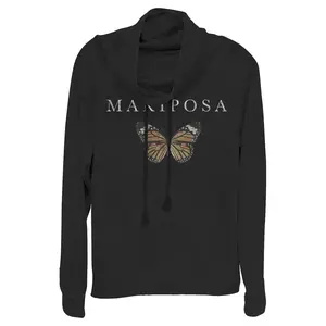 Junior's Lost Gods Mariposa Cowl Neck Sweatshirt