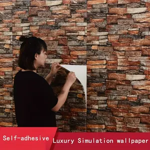 20pcs Wallpaper Brick Sne Pattern Waterproof Self-Adhesive 3D Wall Stickers Decoration Living Room Bedroom