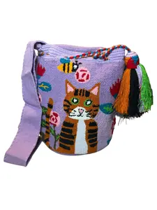 Upholstered medium crossbody bucket Bag