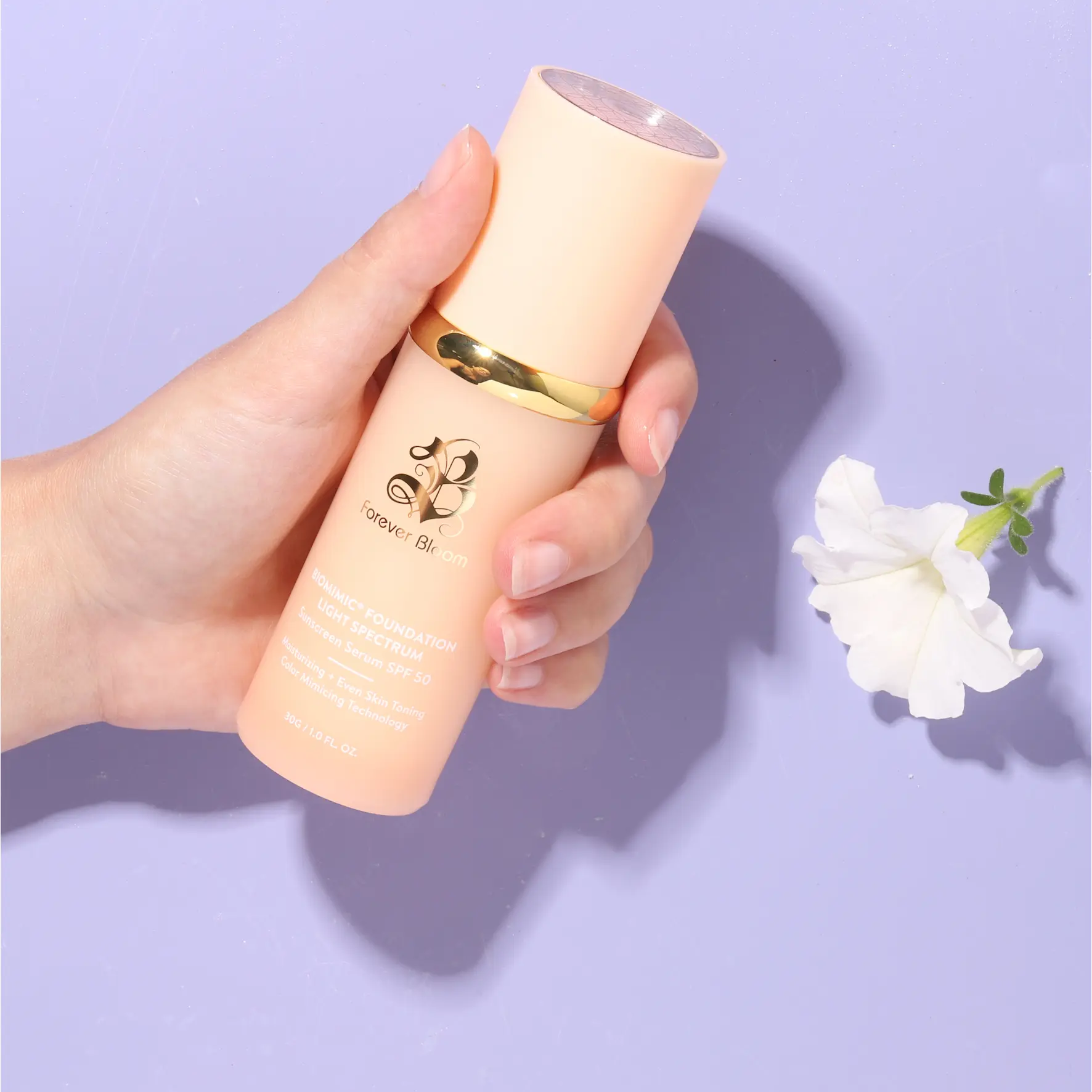 Biomimic Foundation 4 in 1 - Light Spectrum, Liquid Foundation for Flawless, Natural Looking Finish Makeup Clear Lightweight