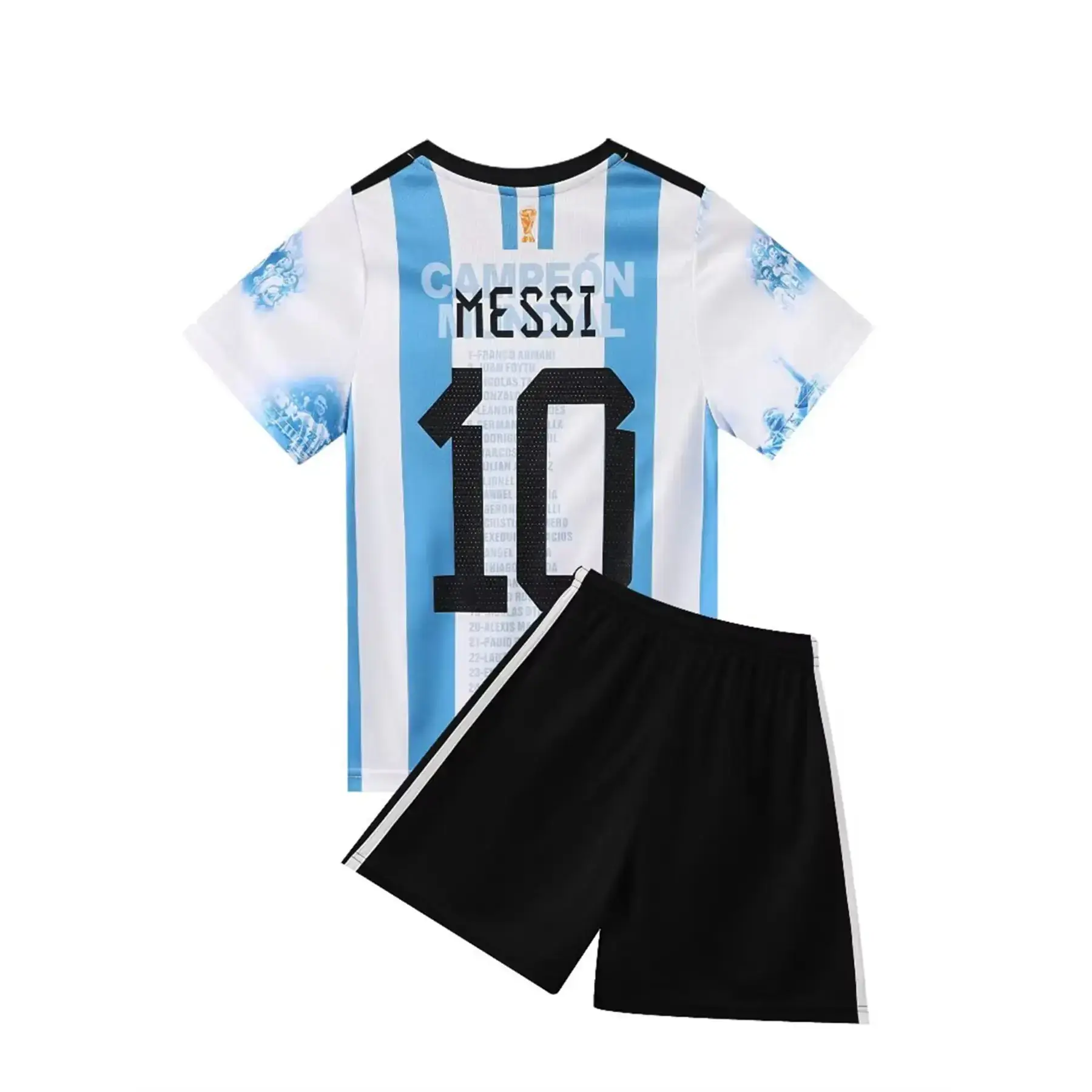 22/23 Children's Sports Set, Boys Breathable Football Jersey Messi No. 10 Fan Shirts Training Swear, Casual Shorts ShortsRAIMENTRY 22/23 Children's Sports Set, Boys Breathable Football Jersey Messi No. 10 Fan Shirts Training Swear, Casual Shorts ShortsRAIMENTRY