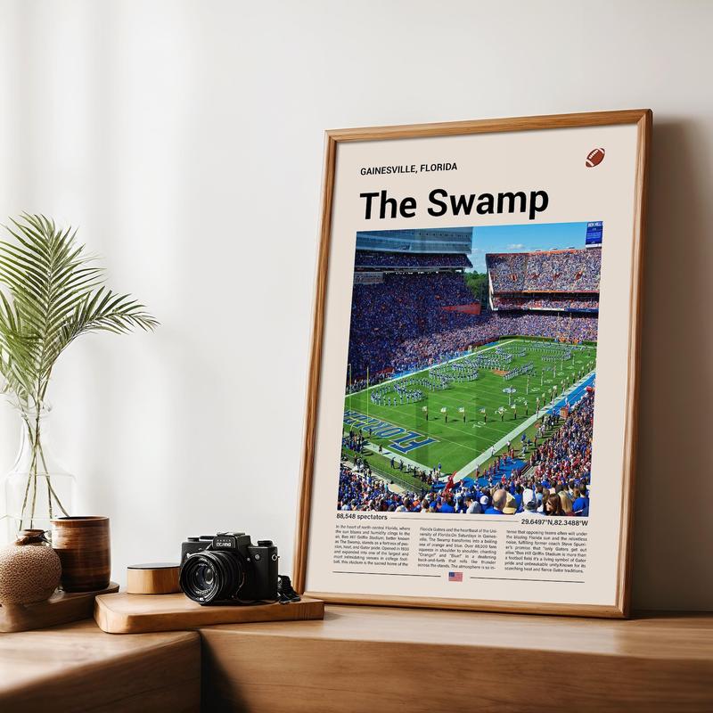 [Sale Up To 40% + Freeship]The Swamp Florida Gators Stadium Poster, Florida Gators Poster Print, NCAA Stadium Poster, Sports Poster, Football Fan Gift