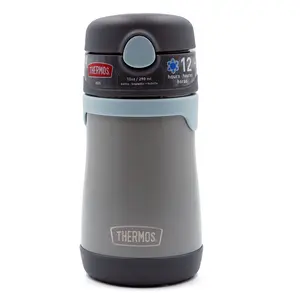 Thermos 10 oz. Kid's Vacuum Insulated Stainless Steel Straw Water Bottle - Slate