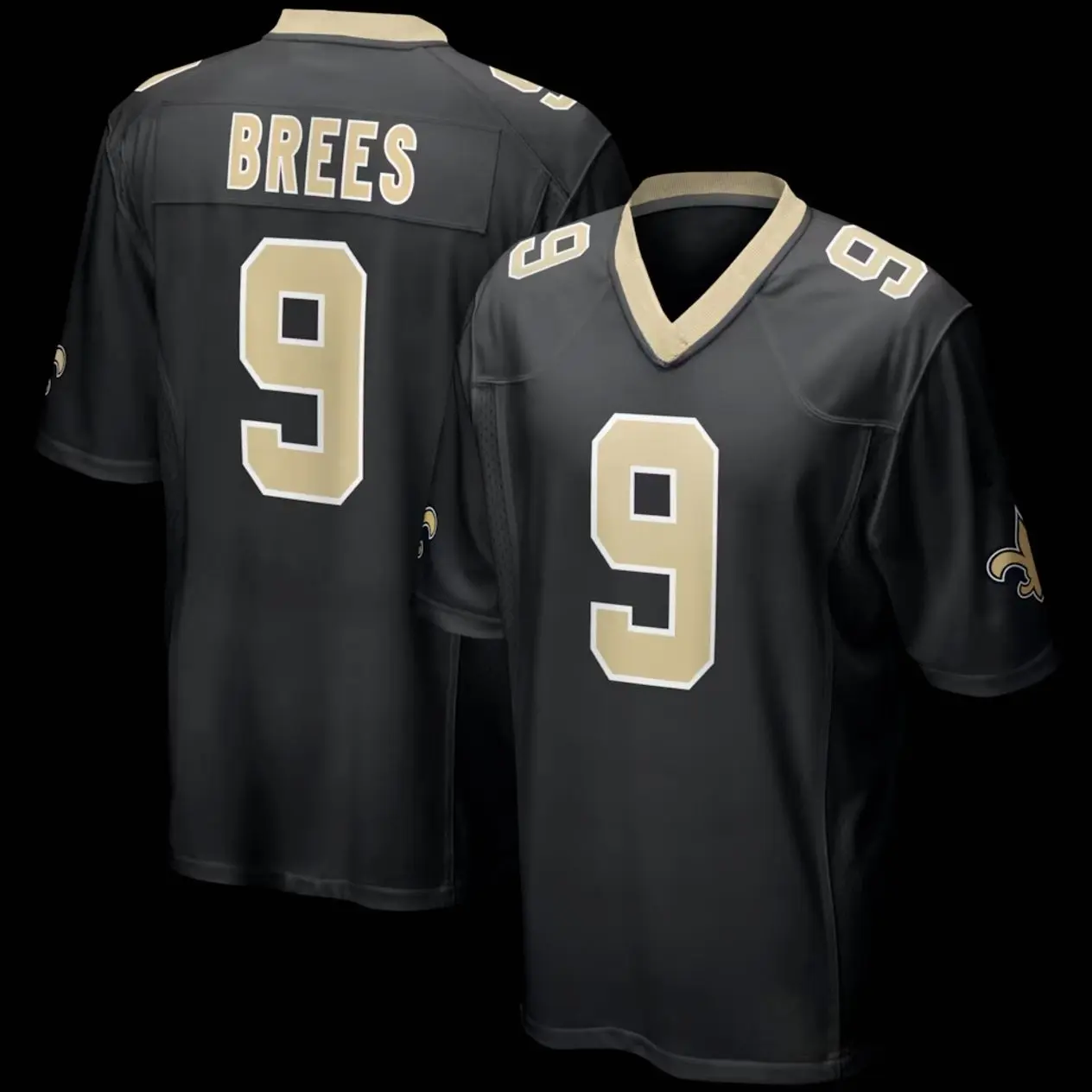 Unisex Football inspired by Brees 9 New Orleans Team Game Jersey - Black