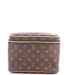 Pre-owned Louis Vuitton Canvas Coated Toiletry Bags Nice Vanity Case Monogram Canvas BB by Rebag