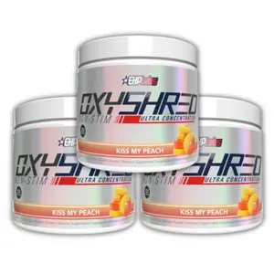 EHP Labs OxyShred Non-Stim Three Packs 3 x Pre-Workout Powder 33 Serves Caffeine-Free Sugar-Free Vegan Gluten-Free for Men Women Health Fitness Supplements - Muscle | New Year New Me