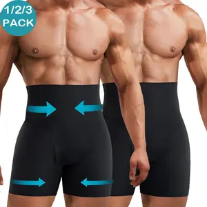 1/2/3 PACK Tummy Control Shapewear Compression Shorts - Waist Compression for Men, High Waist Mens Tummy