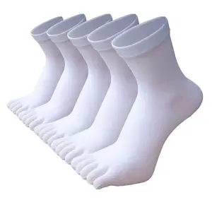 Men's 5-Toe Socks - Mid-Calf Toe-Separated Socks for All Seasons | Breathable Sweat-Absorbent Odor-Resistant Sports Socks