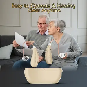 Invisible Fit Sound Amplifier for Comfort All Day&Adjustable Volume Sound Amplifier for Elderly Rechargeable
