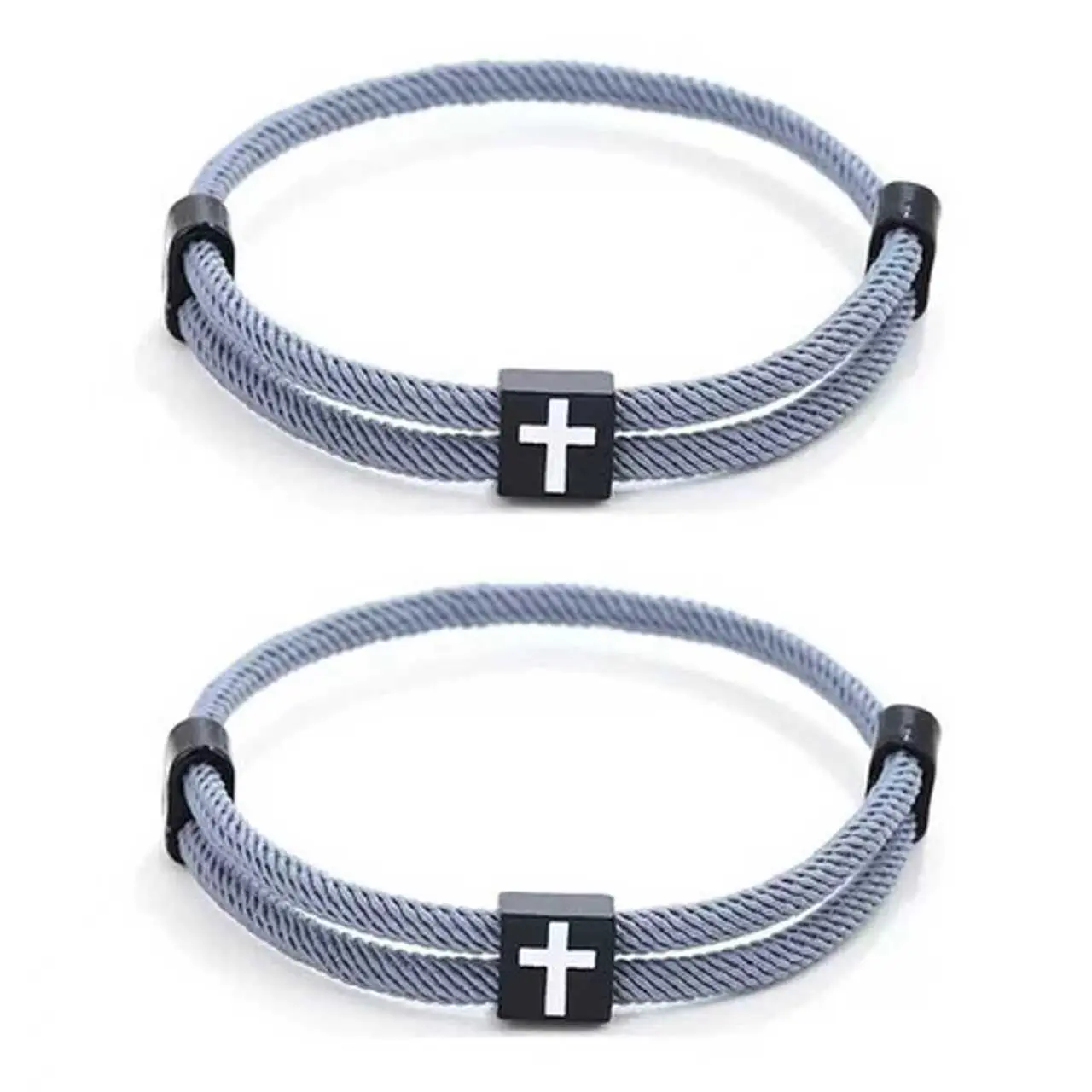 Mist Blue Milan Rope Cross Bracelet