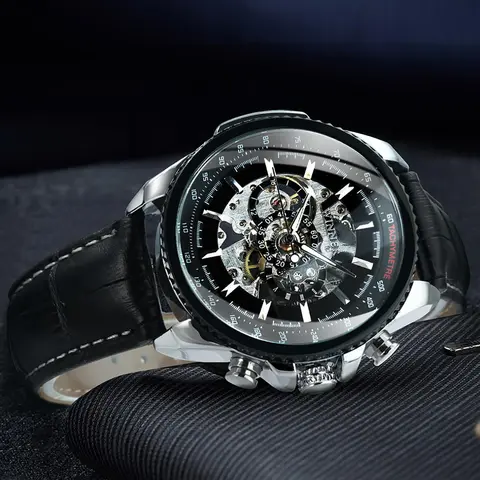 Men's Business Fashion Mechanical Watch, Luminous Analog Watch, Fashion Watch with Luminous Hands, Casual Round Dial Watch for Party, Watch for Birthday Gift with Box, High End Watch