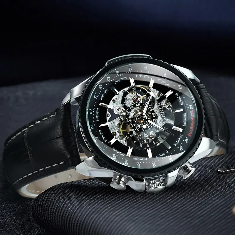 Men's Business Fashion Mechanical Watch, Luminous Analog Watch, Fashion Watch with Luminous Hands, Casual Round Dial Watch for Party, Watch for Birthday Gift with Box, High End Watch