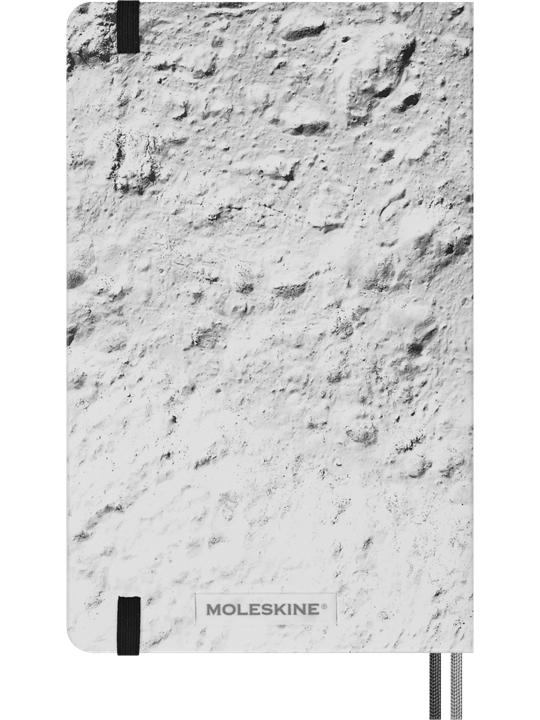 Moleskine Limited Edition NASA-inspired 'Moon surface' Notebook, Hard Cover, Large (5" x 8.25"), Ruled/Lined, Light Grey, 176 pages