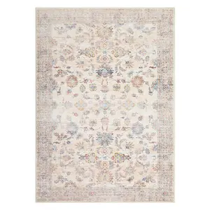 Gaomon 9'x12' Beige Abstract Geometric Mix Plush Fiber Faux Wool Indoor Area Rug, Washable, Non-Slip for Living Room, Bedroom (Indoor Use, Washable Rug)