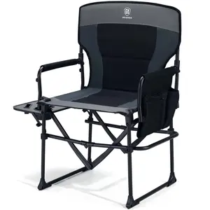 EVER ADVANCED Heavy Duty Oversized Directors Chair for Outdoor, Portable Folding Camping Chair with Side Table and Pocket, Supports 400 lbs, for Lawn, Sports, Fishing, Picnic, Beach