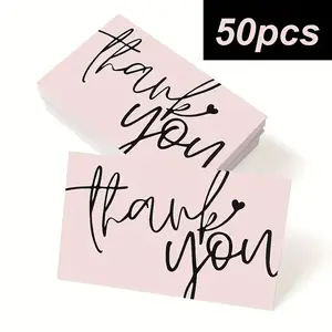 50 Elegant Thank You Cards, Perfect for Business, Parties, Birthdays, Weddings, Thanksgiving, Daily Office Supplies, Office Stationery