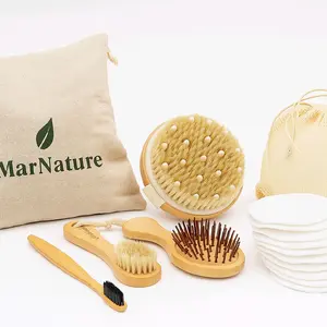 MarNature Zero-Waste Natural Bamboo Bath & Beauty Set (7-Piece Eco Kit)