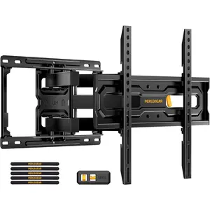 Full Motion TV Mount for 32-65 Inch TVs, Up to 99 lbs, Max VESA 400x400mm, Fits 16”/12” Wood Studs, Height Adjustable, Pre - Assembled, Tool - Free Tilt, Swivel & Extension