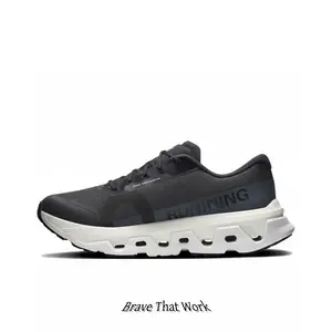 Premium Black Performance Trainers, Stretchable Mesh Construction, Unique Cloud-Like Sole, Off-White Tonal Accents, Cushioned Insole, Versatile Footwear for Running, Gym & Casual Outfits