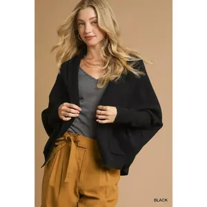 Umgee Open Front Cardigan with Front Pockets