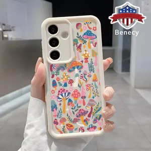 Mushroom Kaleidoscope Case Compatible with Galaxy S23 Ultra S24 Plus S25 S22+ Plus Shockproof Full Camera Protection Durable slim Silicone Cover