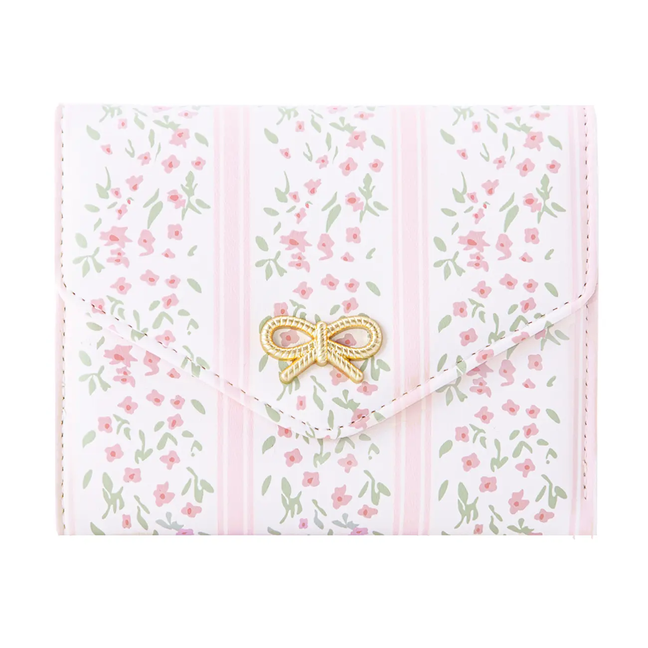 Women's Small Floral Coquette Bow Zipper Wallet - 5 Credit Card Slots, Fashionable Card Holder, Everyday Carry Wallet for Mothers & Daughters, Wallets For Women