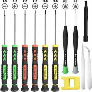 Screwdriver Set, 12 Pcs Small Screwdriver Set with Flathead Phillips Pentalobe Screwdriver In Different Sizes for iPhone PC Laptop Eyeglass Jewelry Watch