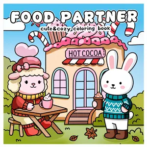 Delightful Food Coloring Book, 24 Bold Relaxing Designs, 7.9in X 7.9in Size, Thick Paper, Perfect Gift for Adults & Kids