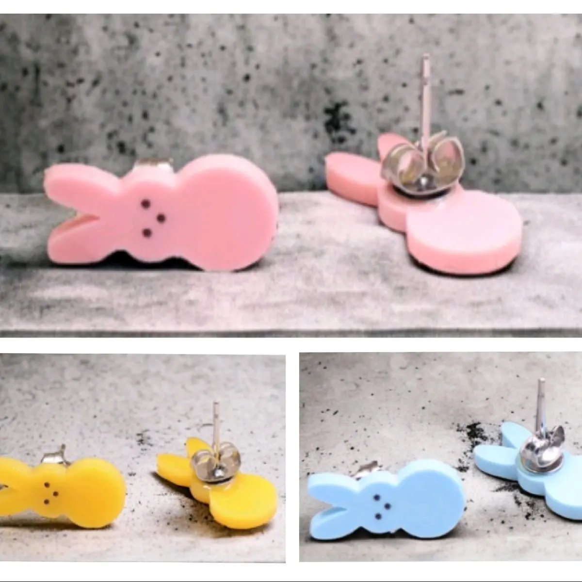 Peep Bunny Stud Earrings, Easter Earrings