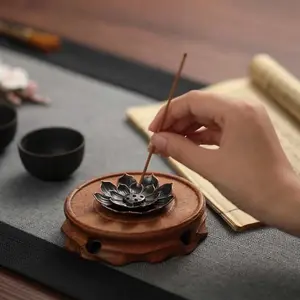 Double-layer Lotus Incense Plate, Incense Burner, Home Metal Sandalwood Line, Incense Burner Ornaments, Incense