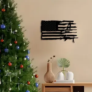 1pc Patriotic American Flag Metal Artistic Wall Art, American Flag Statue Mural, Perfect for Home Decor, Ideal Patriotic Housewarming Gift, for Father's Day, Holidays, Suitable for Indoor Decoration.