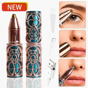 3 in 1 facial and eyebrow trimmer, Rechargeable electric eyebrow trimmer, lip and facial body hair removal tool, nose hair trimmer, facial hair care tool, electric shaver, female, eyebrow, hair removal tool epilator removal device
