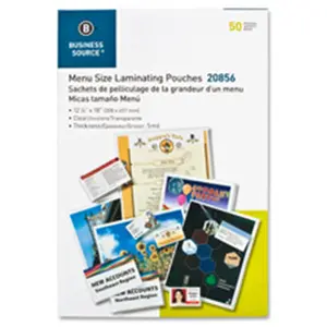 Business Source  5 mil Laminating Pouches - Clear