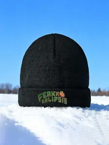 Fernie Calipog Sunflower Embroidered Winter Beanie Hat for Outdoor Activities Casual Wear Unisex Adults Cold Weather Ski Snowboard Hiking Warm Headwear Ideal Christmas Thanksgiving New Year Gift for Men and Women