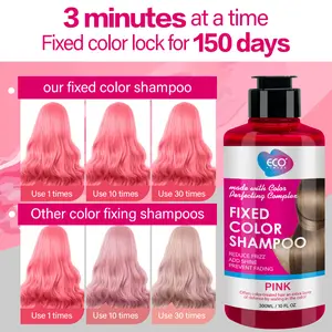ECO Fruit-Scented Fixed Color Shampoo 300ml Anti-Brassiness Formula for Blonde Silver Gray Hair Removes Yellow Brassy Tones Multicolor Range PINK