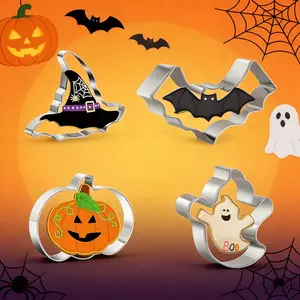 4-piece set for making Halloween cookies with children on weekends. Customized designs for Halloween parties and Trick or Treat, perfect for parent-child interaction and festive ceremony. Must visit for moms/party experts