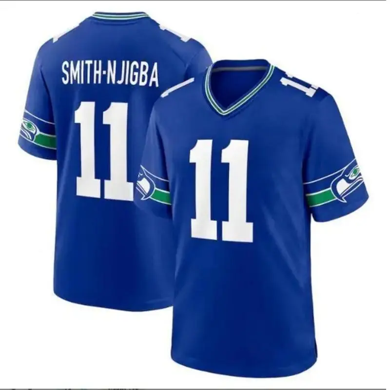 Men’s #11 Smith-Njigba Inspired Football Jersey – Royal 2025 Game-Day Edition Shirt Gift for fan