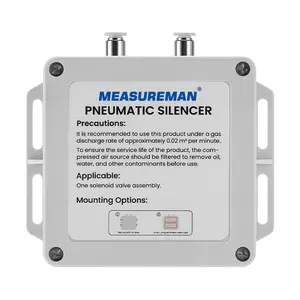 Pneumatic Silencer 1/4" Inlet Double Solenoid Valve 10-30dB Noise Reduction Muffler for Air Compressors & Pneumatic Equipment