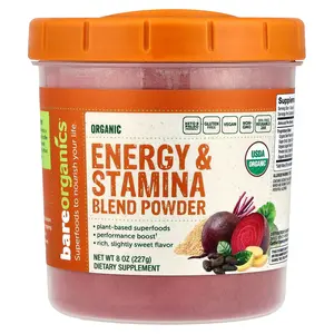 BareOrganics Organic Energy & Stamina Blend Powder, 8 oz (227 g)
