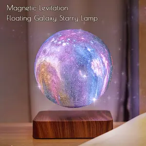 Magnetic Levitation Floating Galaxy Starry Lamp with 3D Starry Sky Projection & Touch Control for Home Decor & Office Desk Statement
